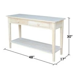 Spencer Console Server Table Unfinished Light Brown - International Concepts -Console Tables Sales unnamed file 531