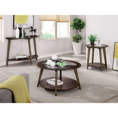 Nicolina Open Shelf Sofa Table Dark Oak - miBasics 4 Nicolina Open Shelf Sofa Table Dark Oak - miBasics - Image 2