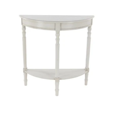 Olivia & May Farmhouse Wooden Console Table Cream - Olivia & May 4 Olivia & May Farmhouse Wooden Console Table Cream - Olivia & May - Image 2
