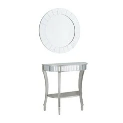 Olivia & May Set of 2 Glam Fir Console Tables with Mirror White - Olivia & May -Console Tables Sales unnamed file 5385