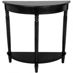 Oriental Furniture 31" Half Round Console Table Black