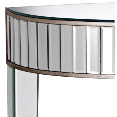 Studio 55D Luxury Mirrored Console Table 39 1/2" x13 3/4" Antique Silver for Living Room Bedroom Bedside Entryway House Bathroom 4 Studio 55D Luxury Mirrored Console Table 39 1/2" x13 3/4" Antique Silver for Living Room Bedroom Bedside Entryway House Bathroom - Image 2