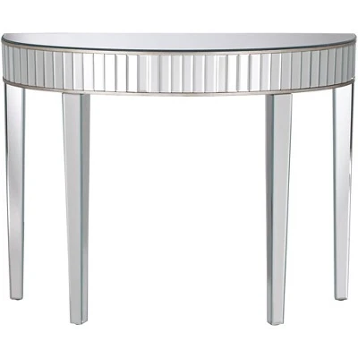 Studio 55D Luxury Mirrored Console Table 39 1/2" x13 3/4" Antique Silver for Living Room Bedroom Bedside Entryway House Bathroom 6 Studio 55D Luxury Mirrored Console Table 39 1/2" x13 3/4" Antique Silver for Living Room Bedroom Bedside Entryway House Bathroom - Image 4