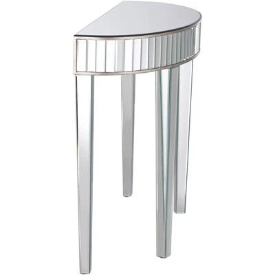 Studio 55D Luxury Mirrored Console Table 39 1/2" x13 3/4" Antique Silver for Living Room Bedroom Bedside Entryway House Bathroom 7 Studio 55D Luxury Mirrored Console Table 39 1/2" x13 3/4" Antique Silver for Living Room Bedroom Bedside Entryway House Bathroom - Image 5