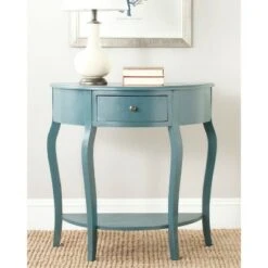 Jan Demilune Console Table - Safavieh Blue