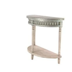 Olivia & May Traditional Half Round Side Table Beige - Olivia & May -Console Tables Sales unnamed file 5439