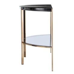 Lenaedo Demilune Console Table Black/White/Gold - Aiden Lane -Console Tables Sales unnamed file 5450
