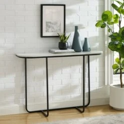 Megan Modern Glam Curved Console Table - Saracina Home Faux White Marble/gold -Console Tables Sales unnamed file 5499