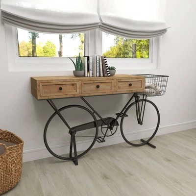 Olivia & May Farmhouse Metal Console Table Red - Olivia & May 11 Olivia & May Farmhouse Metal Console Table Red - Olivia & May - Image 9