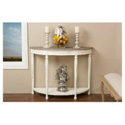 Vologne Traditional Wood French Console Table White - Baxton Studio -Console Tables Sales unnamed file 5529