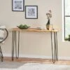 Plumb Handcrafted Modern Industrial Acacia Wood Console Table with Hairpin Legs Natural/Black - Christopher Knight Home -Console Tables Sales unnamed file 5533
