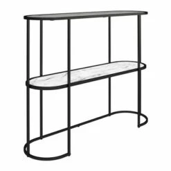 Moon Phases Console Table White Marble/Glass - Mr. Kate -Console Tables Sales unnamed file 5541