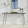 Chesley Handcrafted Modern Industrial Acacia Wood Console Table Sandblasted Gray/Black - Christopher Knight Home