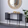 Olivia & May Contemporary Metal Oval Console Table Black - Olivia & May -Console Tables Sales unnamed file 5605