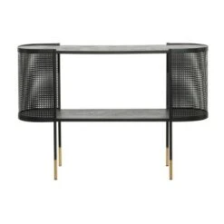 Olivia & May Contemporary Metal Oval Console Table Black - Olivia & May -Console Tables Sales unnamed file 5608