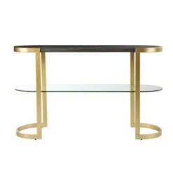 Lyflon Console Table Black/Gold - Aiden Lane