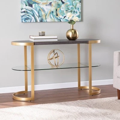 Lyflon Console Table Black/Gold - Aiden Lane 4 Lyflon Console Table Black/Gold - Aiden Lane - Image 2