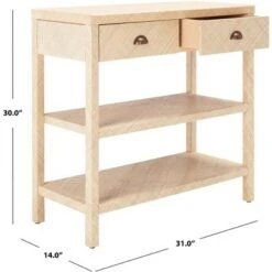 Apis Raffia Console Table - Light Natural/Gold - Safavieh -Console Tables Sales unnamed file 562