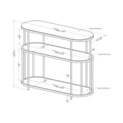 Invergarry Mirrored and Tempered Glass Sofa Table Gold - miBasics -Console Tables Sales unnamed file 5625