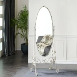 Olivia & May Vintage Metal Console Mirror White - Olivia & May
