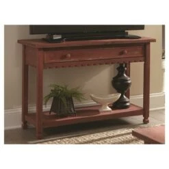 Country Cottage Media/Console Table Antique Finish - Alaterre Furniture White