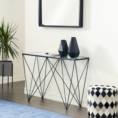 Olivia & May Mid-Century Metal Console Table Black - Olivia & May -Console Tables Sales unnamed file 5721