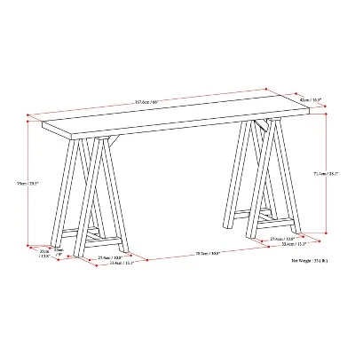 Hawkins Solid Wood Console Sofa Table - Wyndenhall Medium Saddle Brown 8 Hawkins Solid Wood Console Sofa Table - Wyndenhall Medium Saddle Brown - Image 6