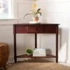 Gomez Triangular Console Table - Brown - Safavieh