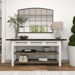 Olivia & May Farmhouse Wood Rectangle Console Table White - Olivia & May -Console Tables Sales unnamed file 598