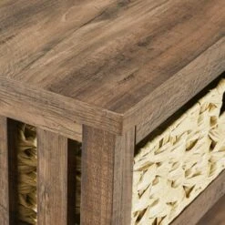 Mission Entry Table with Woven Baskets - Saracina Home Rustic Oak 14 Mission Entry Table with Woven Baskets - Saracina Home Rustic Oak -Console Tables Sales unnamed file 622