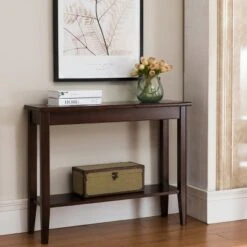 Laurent Hall Stand Chocolate Cherry Finish - Leick Home -Console Tables Sales unnamed file 627