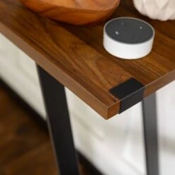 Urban Industrial Entry Table with Wood and Metal - Saracina Home Dark Walnut -Console Tables Sales unnamed file 648