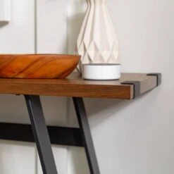 Urban Industrial Entry Table with Wood and Metal - Saracina Home Dark Walnut -Console Tables Sales unnamed file 650