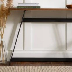 Urban Industrial Entry Table with Wood and Metal - Saracina Home Dark Walnut -Console Tables Sales unnamed file 652