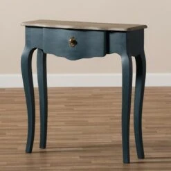 Mazarine Classic and Provincial Spruce Finished Console Table Blue - Baxton Studio -Console Tables Sales unnamed file 685