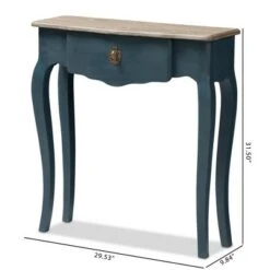 Mazarine Classic and Provincial Spruce Finished Console Table Blue - Baxton Studio -Console Tables Sales unnamed file 686