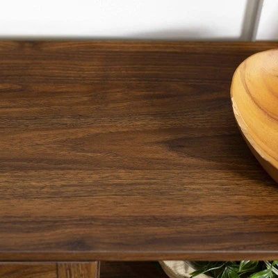 Visconti Boho Slat Door Entry Table - Saracina Home Dark Walnut 11 Visconti Boho Slat Door Entry Table - Saracina Home Dark Walnut - Image 9