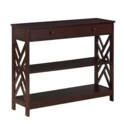 Titan 1 Drawer Console Table with Shelves - Breighton Home Black -Console Tables Sales unnamed file 846