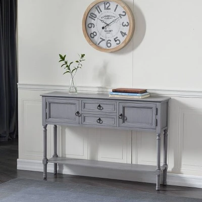 Olivia & May Traditional Wood Console Table Gray - Olivia & May 3 Olivia & May Traditional Wood Console Table Gray - Olivia & May