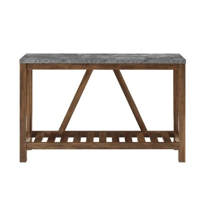 Taylen A Frame Farmhouse Entryway Console Table - Saracina Home Dark Walnut/white Oak 4 Taylen A Frame Farmhouse Entryway Console Table - Saracina Home Dark Walnut/white Oak - Image 2