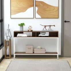 HOMCOM Industrial Style Entryway Console Table Desk with Shelf Living Room Bedroom -Console Tables Sales unnamed file 878