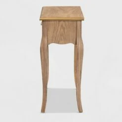 2 Drawer Clarice Natural Finished Wood and Metal Console Table Brown/Gold - Baxton Studio -Console Tables Sales unnamed file 882