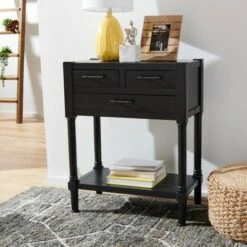 Filbert 3 Drawers Console Table - Safavieh Black