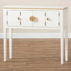 Aiko Wood Console Table White - Baxton Studio -Console Tables Sales unnamed file 942