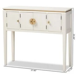 Aiko Wood Console Table White - Baxton Studio -Console Tables Sales unnamed file 943