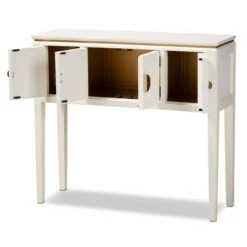 Aiko Wood Console Table White - Baxton Studio -Console Tables Sales unnamed file 944