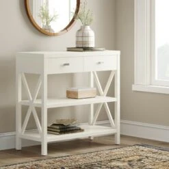 Owings Console Table with 2 Shelf and Drawers - Threshold™ Rustic