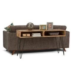 55" Moreno Solid Mango Wood Console Sofa Table Natural - WyndenHall