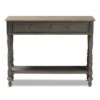 Noemie Country Cottage Farmhouse Finished 2 Drawer Console Table Brown - Baxton Studio -Console Tables Sales unnamed file 975
