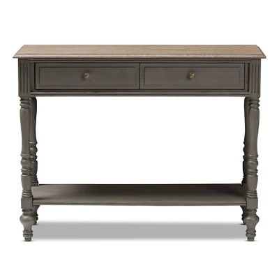 Noemie Country Cottage Farmhouse Finished 2 Drawer Console Table Brown - Baxton Studio 3 Noemie Country Cottage Farmhouse Finished 2 Drawer Console Table Brown - Baxton Studio